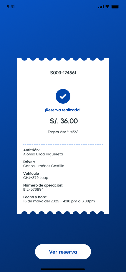 Pantalla de Quadra con la reserva confirmada